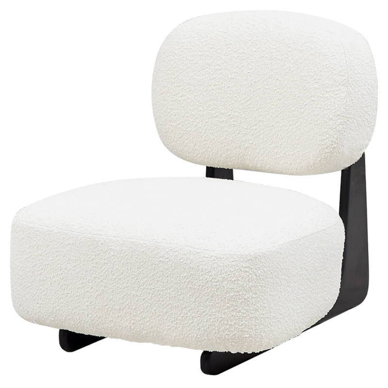 Кресло Millie White Boucle Armchair Белый Черный в Челябинске | Loft Concept 