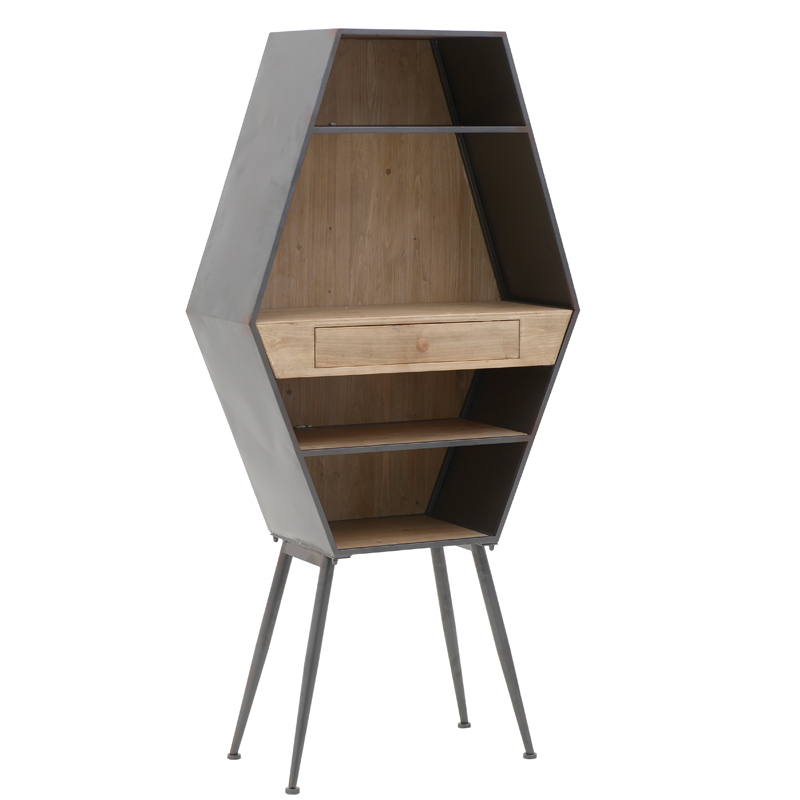 Стеллаж Rhombus Wood Rack Бежевый Черный Стеллаж Rhombus Wood Rack Бежевый Черный в Челябинске | Loft Concept