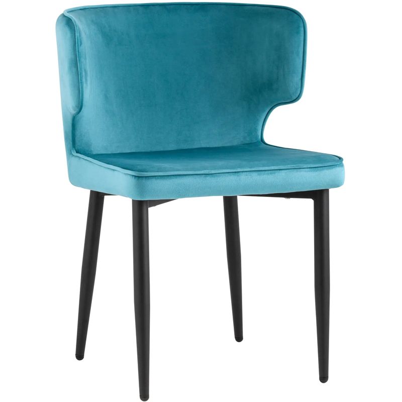 Стул Mateo Chair Бирюзовый Велюр Бирюзовый Черный Стул Mateo Chair Бирюзовый Велюр Бирюзовый Черный в Челябинске | Loft Concept