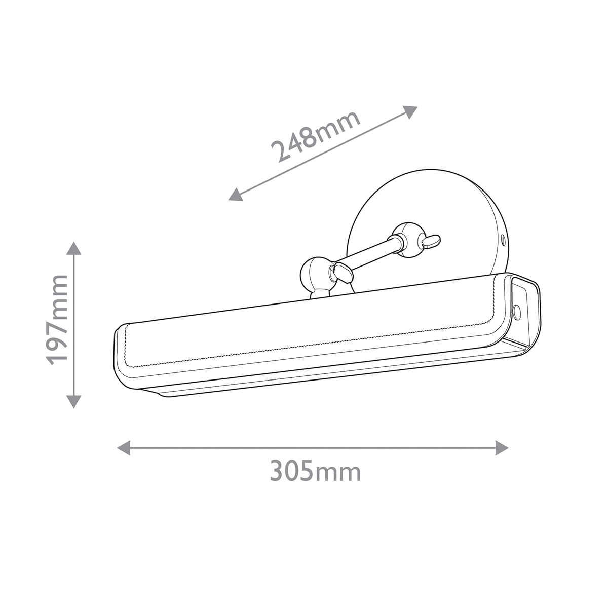 Светильник для картин цвет винтажная латунь с прямоугольным плафоном из кожи черного цвета Alora в Челябинске