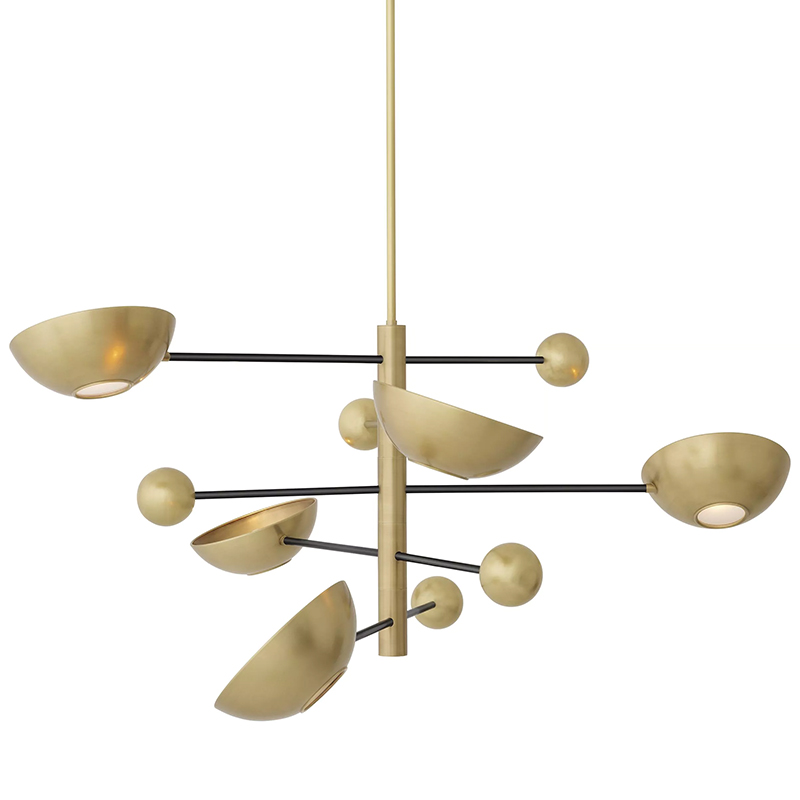 Люстра Eichholtz Chandelier Salinas Белое матовое стекло Латунь Люстра Eichholtz Chandelier Salinas Белое матовое стекло Латунь в Челябинске | Loft Concept