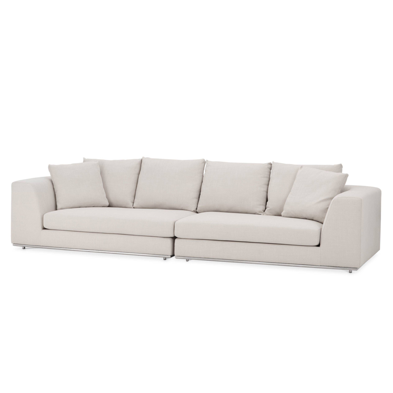 Диван Eichholtz Sofa Marlon Brando Молочный Нержавеющая сталь в Челябинске | Loft Concept 