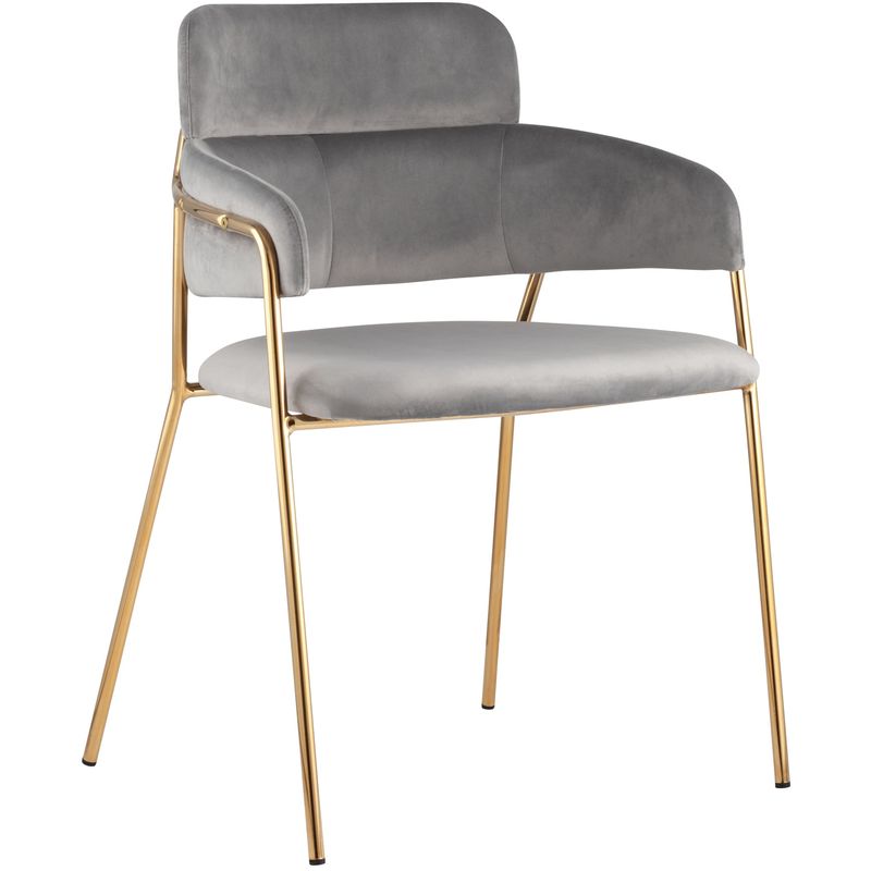 Стул Polina chair Светло-Серый Велюр Светло-серый Золотой Стул Polina chair Светло-Серый Велюр Светло-серый Золотой в Челябинске | Loft Concept