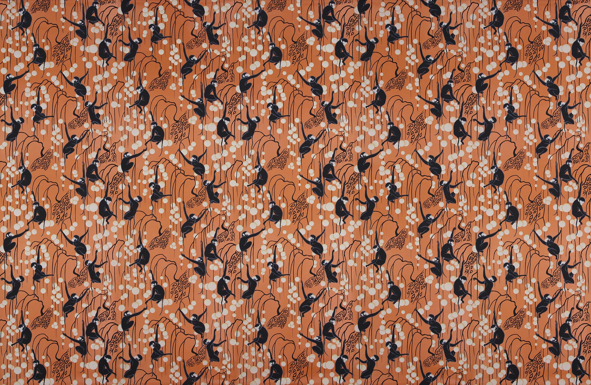 Обои ручная роспись Deco Monkeys Terracotta on dyed paper Обои ручная роспись Deco Monkeys Terracotta on dyed paper - постер Loft-Concept в Челябинске