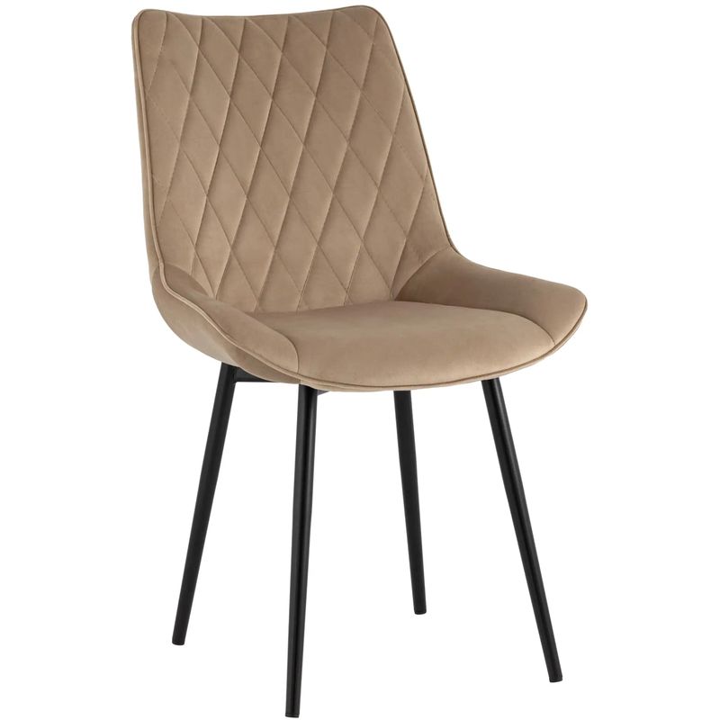 Стул Seoul S Chair Бежевый Велюр Капучино Бежевый Черный в Челябинске | Loft Concept 