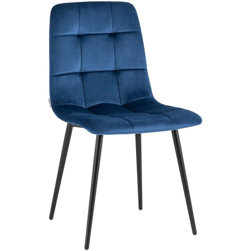 Стул NANCY Chair Синий Велюр Синий Черный Стул NANCY Chair Синий Велюр Синий Черный в Челябинске | Loft Concept