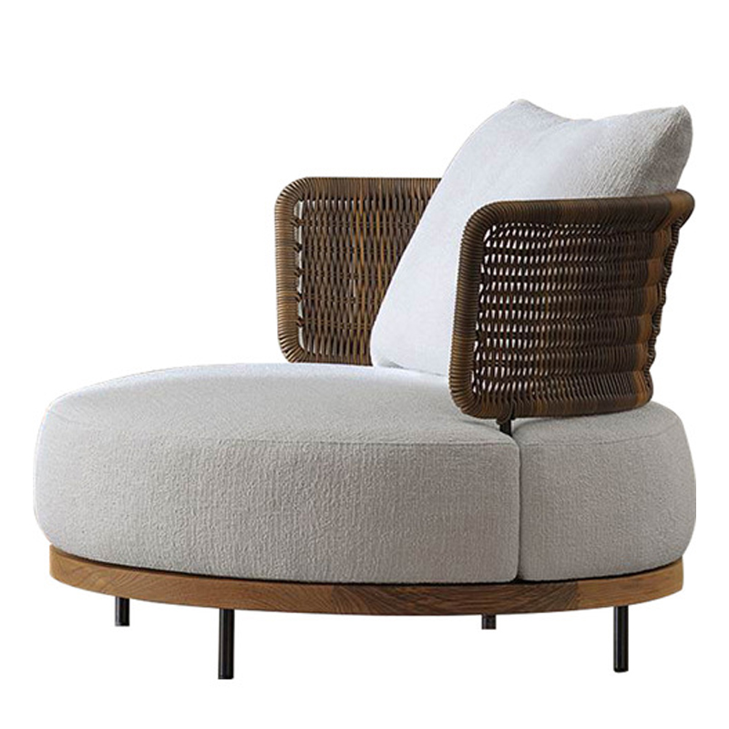 Кресло Round Lounge Chair Светло-серый Коричневый Кресло Round Lounge Chair Светло-серый Коричневый в Челябинске | Loft Concept
