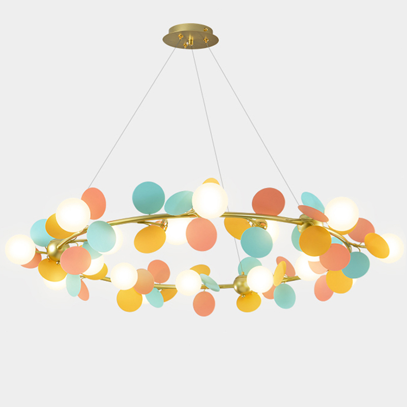 Люстра MATISSE Chandelier circle multicolor Золотой Белый Мульти в Челябинске | Loft Concept 