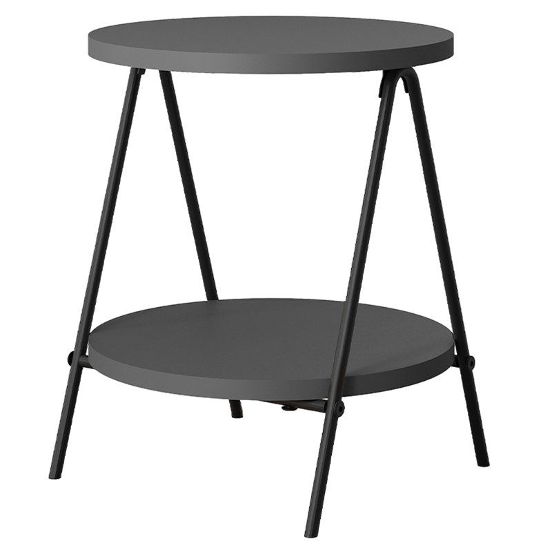 Стол приставной с 2-мя круглыми столешницами цвета антрацит ESSEL SIDE TABLE ANTHRACITE Антрацит Черный Стол приставной с 2-мя круглыми столешницами цвета антрацит ESSEL SIDE TABLE ANTHRACITE Антрацит Черный в Челябинске | Loft Concept