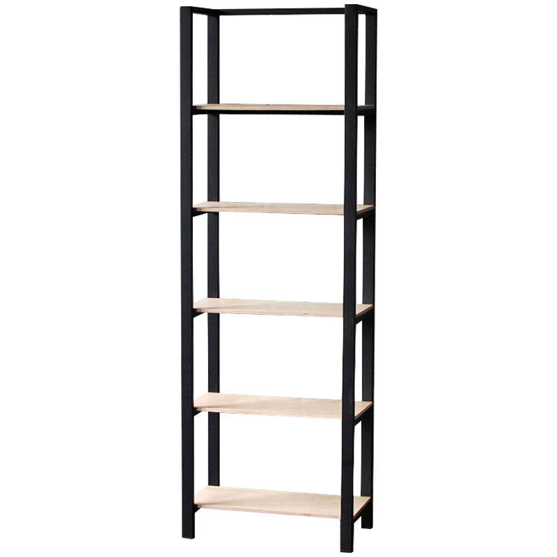 Стеллаж Caiden Industrial Metal Rust Rack Черный Древесина Стеллаж Caiden Industrial Metal Rust Rack Черный Древесина в Челябинске | Loft Concept