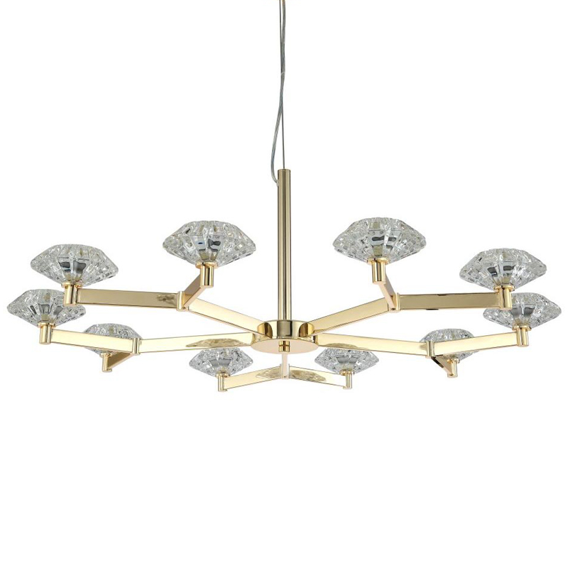 Люстра Yerker Chandelier Gold 10 Глянцевое золото Прозрачный Люстра Yerker Chandelier Gold 10 Глянцевое золото Прозрачный в Челябинске | Loft Concept