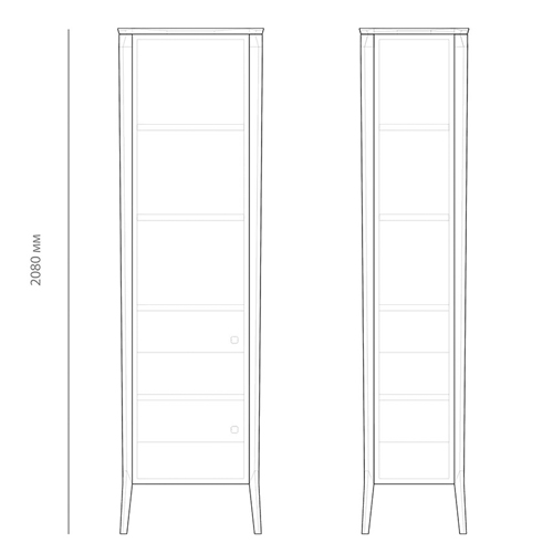 Витрина правая из массива дуба с 5-ю полками и 2-мя ящиками Tasteful Furniture в Челябинске