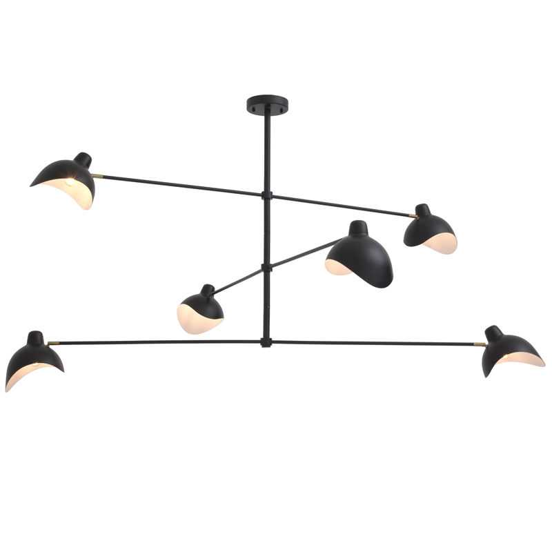 Люстра Eichholtz Chandelier Vince Black Латунь Античная полированная Черный Люстра Eichholtz Chandelier Vince Black Латунь Античная полированная Черный в Челябинске | Loft Concept