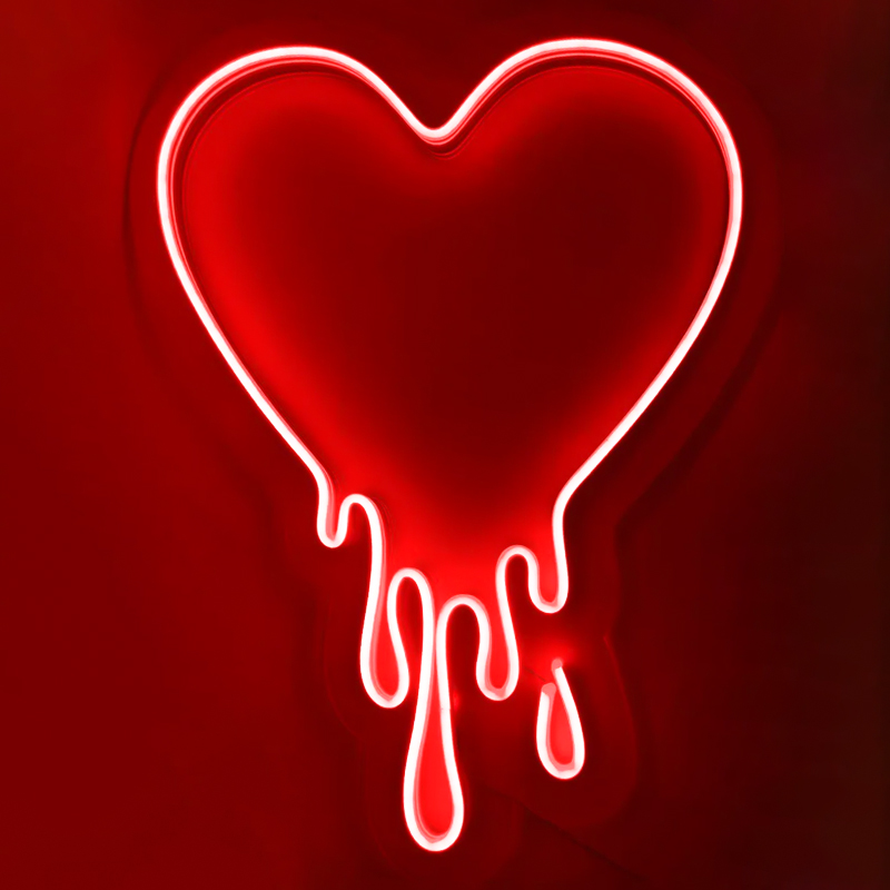 Неоновая настенная лампа Melted Heart Neon Wall Lamp Прозрачный Красный Неоновая настенная лампа Melted Heart Neon Wall Lamp Прозрачный Красный в Челябинске | Loft Concept