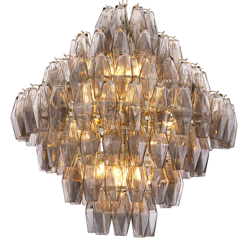 Люстра Eichholtz Chandelier Benini L Стекло Смок Никель Люстра Eichholtz Chandelier Benini L Стекло Смок Никель в Челябинске | Loft Concept