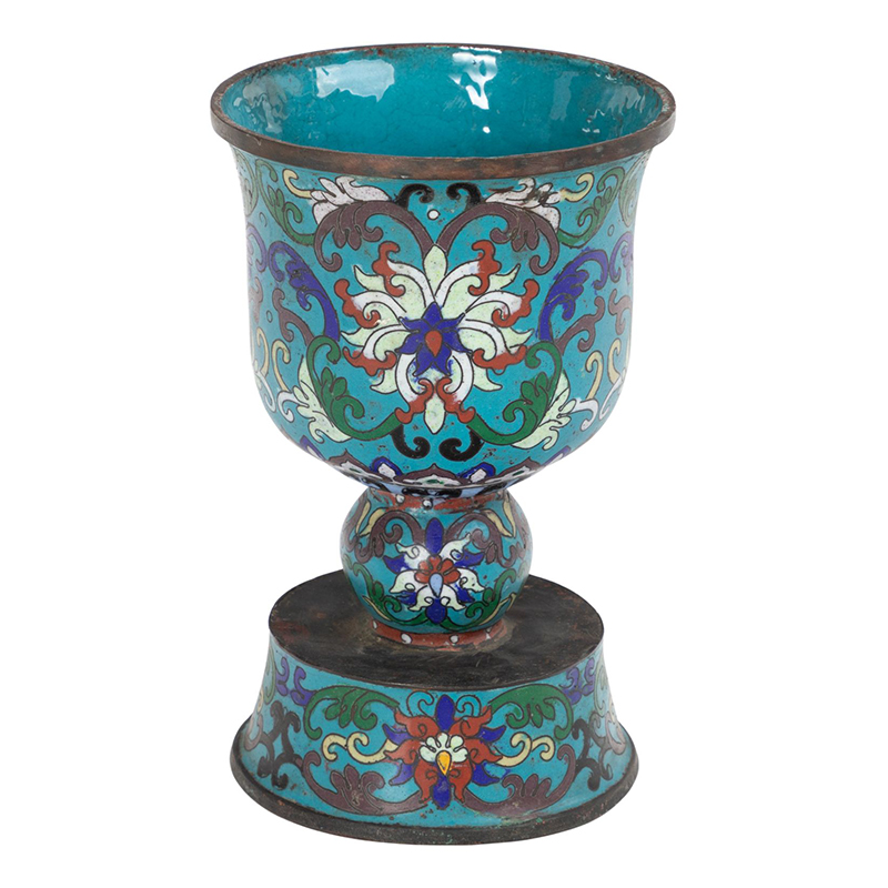 Подсвечник с орнаментом Cloisonne Синий Подсвечник с орнаментом Cloisonne Синий в Челябинске | Loft Concept