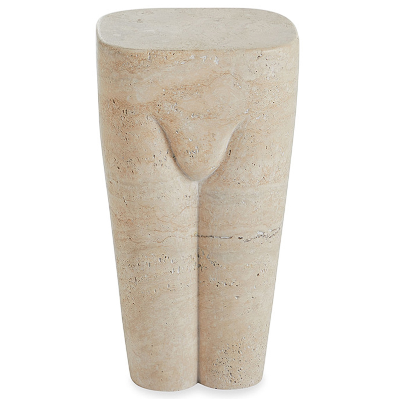 Приставной стол Tianna Travertine Side Table Бежевый Приставной стол Tianna Travertine Side Table Бежевый в Челябинске | Loft Concept