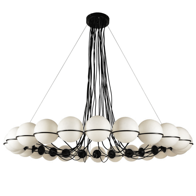 Люстра Gino Sarfatti Model 2109 24 Lamp Черный Прозрачный белый Люстра Gino Sarfatti Model 2109 24 Lamp Черный Прозрачный белый в Челябинске | Loft Concept