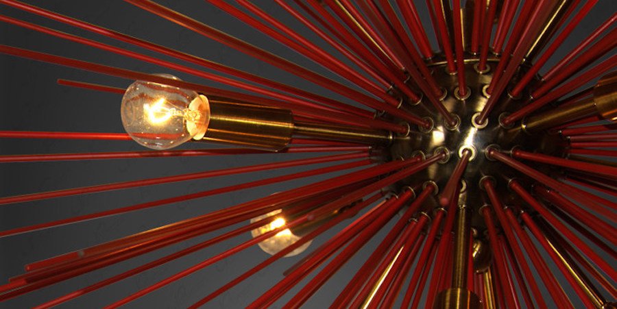 Люстра ASTRA Chandelier Sputnik Red and Brass Люстра ASTRA Chandelier Sputnik Red and Brass - Loft-Concept в Челябинске