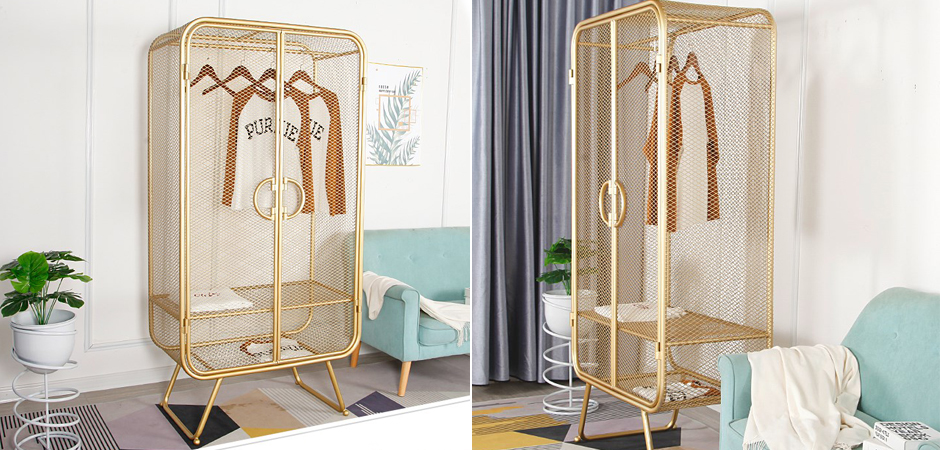 Шкаф Rhombic Grid Wardrobe Gold Шкаф Rhombic Grid Wardrobe Gold - Loft-Concept в Челябинске