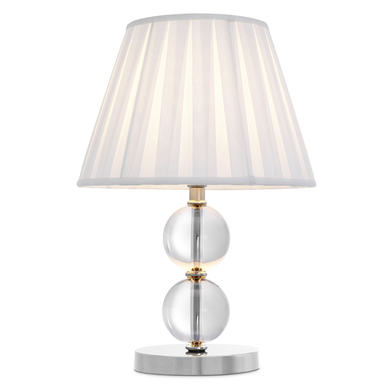 Настольная лампа Eichholtz Table Lamp Lombard Прозрачный Белый Никель Настольная лампа Eichholtz Table Lamp Lombard Прозрачный Белый Никель в Челябинске | Loft Concept