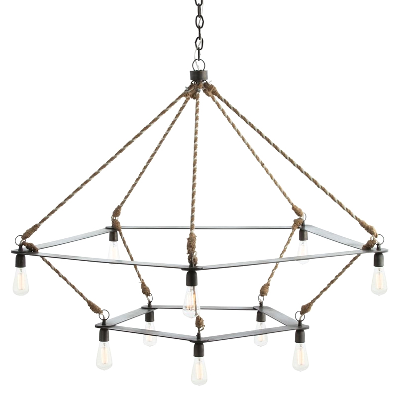 Люстра Arteriors MCINTYRE TWO TIERED CHANDELIER Черный Серый в Челябинске | Loft Concept 