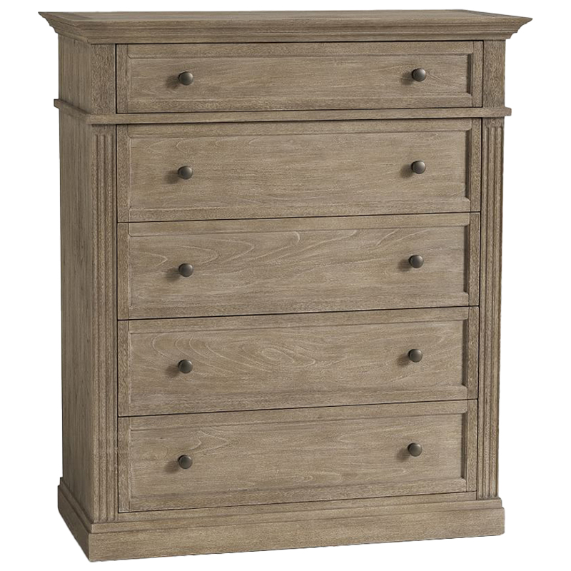 Комод 5 ящиков Benjamin Chest of 5 Drawers Бежево-серый Комод 5 ящиков Benjamin Chest of 5 Drawers Бежево-серый в Челябинске | Loft Concept
