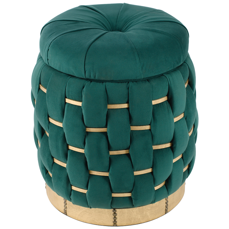 Пуф Verde Green Pouf Зеленый Золотой Пуф Verde Green Pouf Зеленый Золотой в Челябинске | Loft Concept