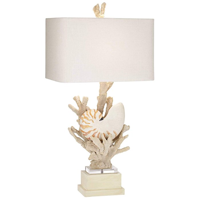 Nautilus Shell and White Coral Table Lamp Молочный Бежевый в Челябинске | Loft Concept 