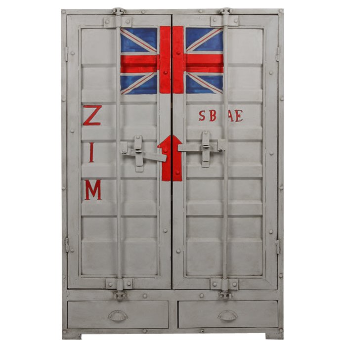 Платяной Шкаф-Контейнер Union Jack Серый Красный Оранжевый Желтый Черный Белый Синий Зеленый Голубой Бирюзовый в Челябинске | Loft Concept 