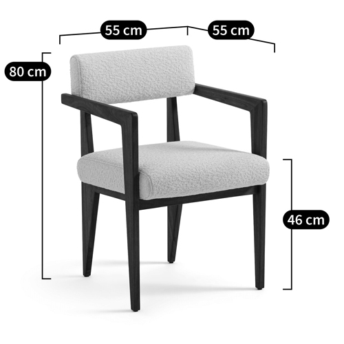 Кресло обеденное Alcove White Boucle из массива ореха Кресло обеденное Alcove White Boucle из массива ореха в Челябинске