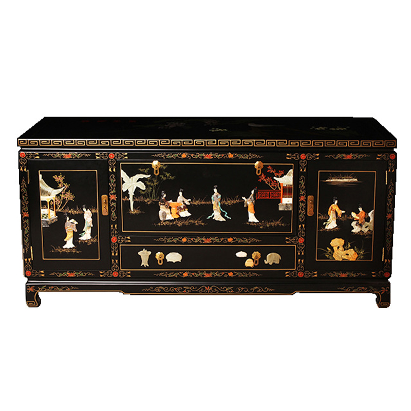 Черный Комод в Китайском стиле с каменным Барельефом Walk in the Garden Chinese Chest of Drawers Черный Мульти Черный Комод в Китайском стиле с каменным Барельефом Walk in the Garden Chinese Chest of Drawers Черный Мульти в Челябинске | Loft Concept