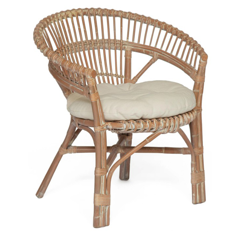 Уличное кресло Rauno Wicker Chair Бежевый Белый Уличное кресло Rauno Wicker Chair Бежевый Белый в Челябинске | Loft Concept