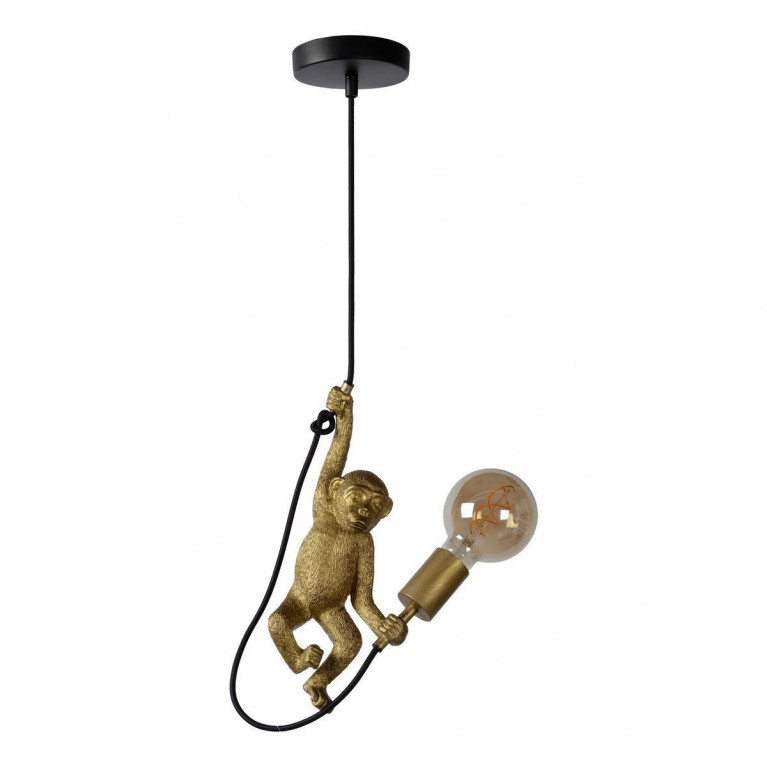 Подвесной светильник Monkey holding a light bulb Черный Золотой Подвесной светильник Monkey holding a light bulb Черный Золотой в Челябинске | Loft Concept