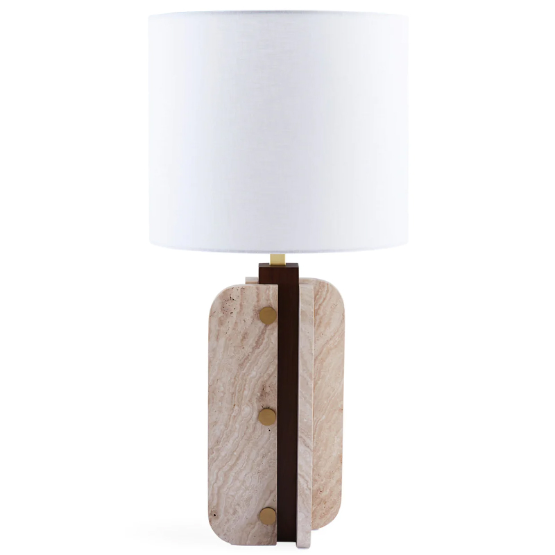 Настольная лампа TOPANGA COLUMN TABLE LAMP Белый Латунь Коричневый Бежевый Настольная лампа TOPANGA COLUMN TABLE LAMP Белый Латунь Коричневый Бежевый в Челябинске | Loft Concept