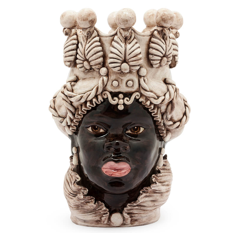 Ваза VASE MORO LADY BIG Crackle Бежевый Коричневый Ваза VASE MORO LADY BIG Crackle Бежевый Коричневый в Челябинске | Loft Concept