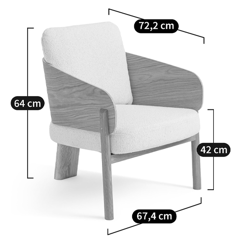 Кресло с каркасом из массива дуба Gallin Chair Boucle в Челябинске