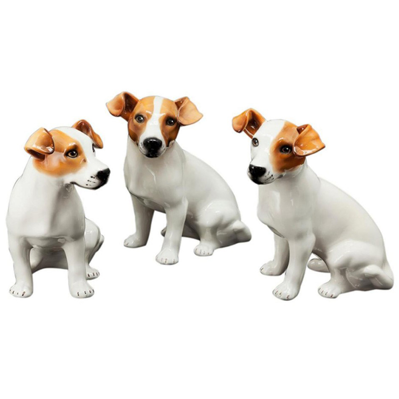 Статуэтки Abhika Jack Russel Set 3 Pcs Белый Коричневый Статуэтки Abhika Jack Russel Set 3 Pcs Белый Коричневый в Челябинске | Loft Concept
