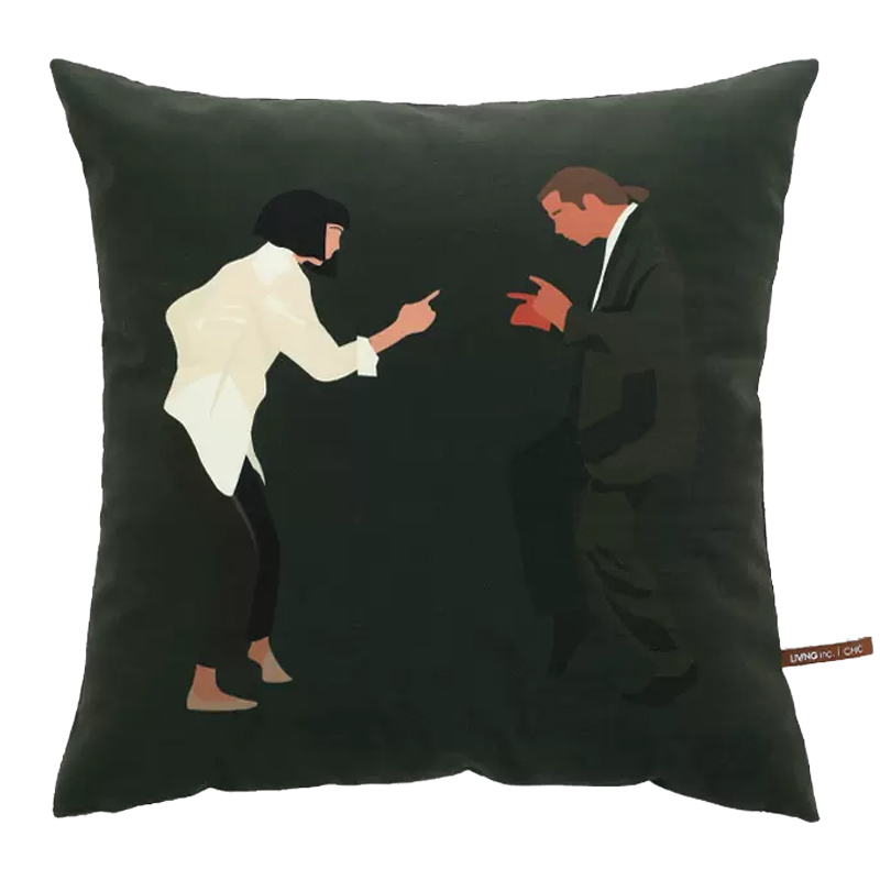Декоративная подушка Pulp Fiction Dance Cushion Зеленый Бежевый Черный Декоративная подушка Pulp Fiction Dance Cushion Зеленый Бежевый Черный в Челябинске | Loft Concept