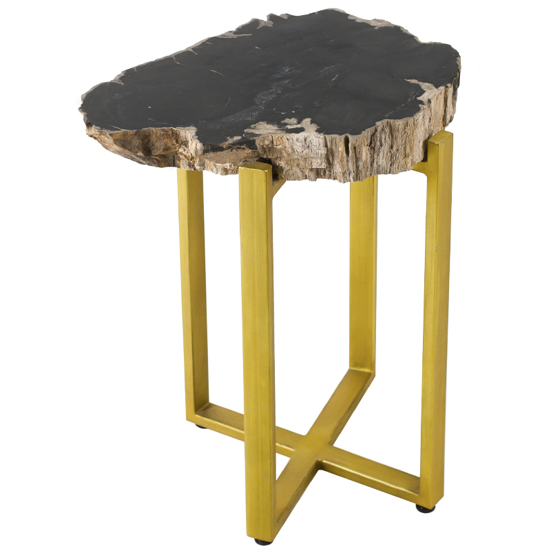 PETRIFIED WOOD COFFEETABLE GOLD S Окаменелое дерево Золотой Бежевый Черный PETRIFIED WOOD COFFEETABLE GOLD S Окаменелое дерево Золотой Бежевый Черный в Челябинске | Loft Concept