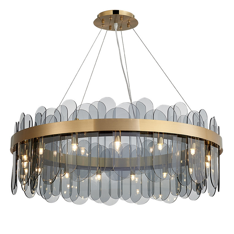 Люстра Blount Chandelier Smokey Латунь Стекло Смок Люстра Blount Chandelier Smokey Латунь Стекло Смок в Челябинске | Loft Concept