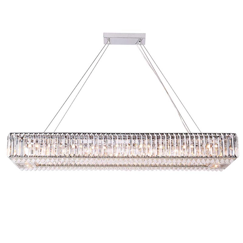 Люстра Darleen Crystal Nickel Rectangular Chandelier Никель Прозрачный (Transparent) Люстра Darleen Crystal Nickel Rectangular Chandelier Никель Прозрачный (Transparent) в Челябинске | Loft Concept