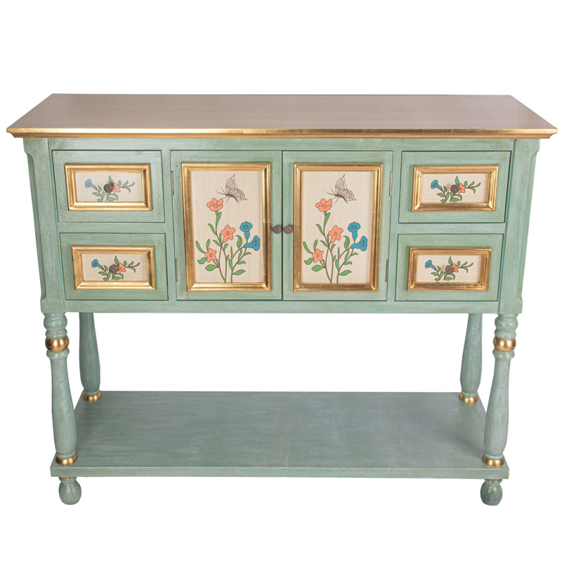 Комод в стиле прованс Massime Chest of drawers Светло-голубой Золотой Комод в стиле прованс Massime Chest of drawers Светло-голубой Золотой в Челябинске | Loft Concept