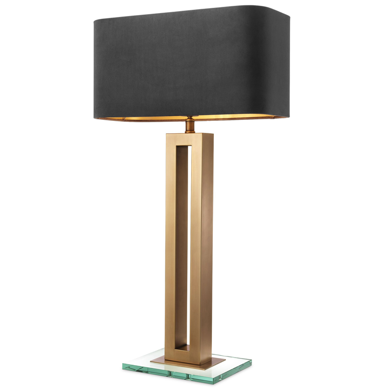 Настольная лампа Eichholtz Table Lamp Cadogan Латунь Античная полированная Прозрачный Черный Настольная лампа Eichholtz Table Lamp Cadogan Латунь Античная полированная Прозрачный Черный в Челябинске | Loft Concept