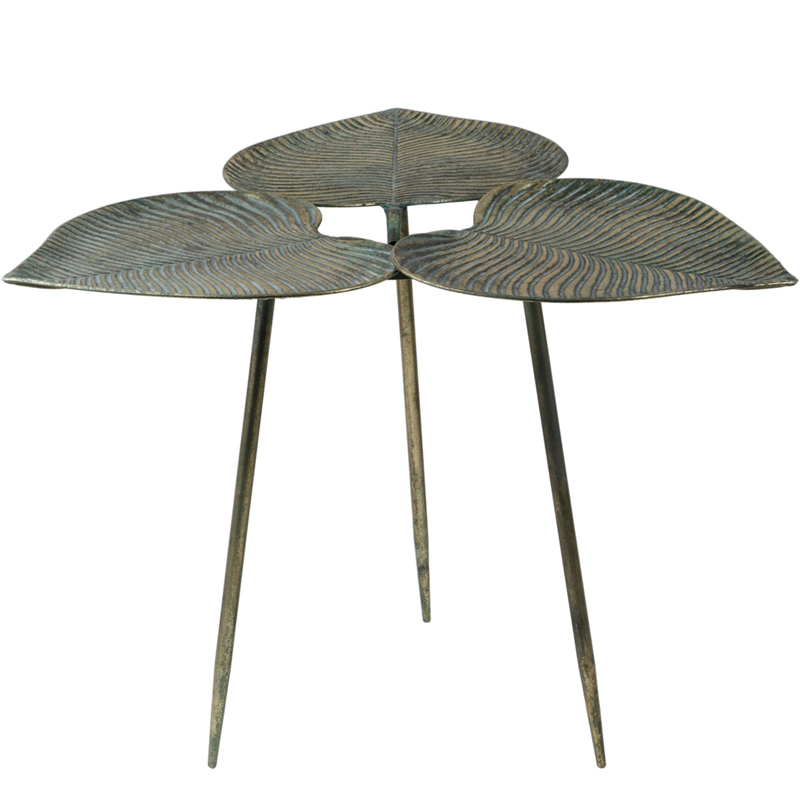 Приставной стол Lotus Leaves Side Table Винтажная латунь в Челябинске | Loft Concept 