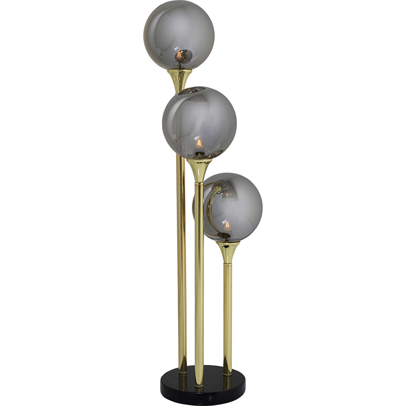 Настольная лампа Three Gray Transparent Balls Золотой Серый Настольная лампа Three Gray Transparent Balls Золотой Серый в Челябинске | Loft Concept