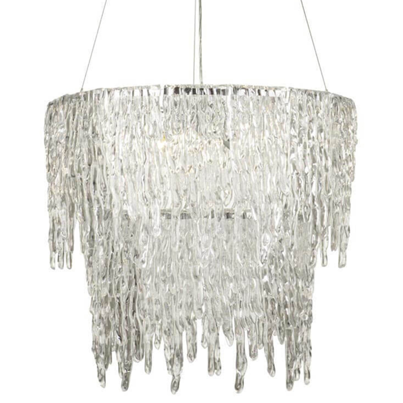 Люстра Cold Heart Silver Single two-tier Chandelier Хром Прозрачное Стекло Люстра Cold Heart Silver Single two-tier Chandelier Хром Прозрачное Стекло в Челябинске | Loft Concept