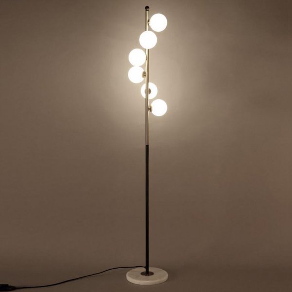 Торшер Celling Floor Lamp Черный Молочный Торшер Celling Floor Lamp Черный Молочный в Челябинске | Loft Concept