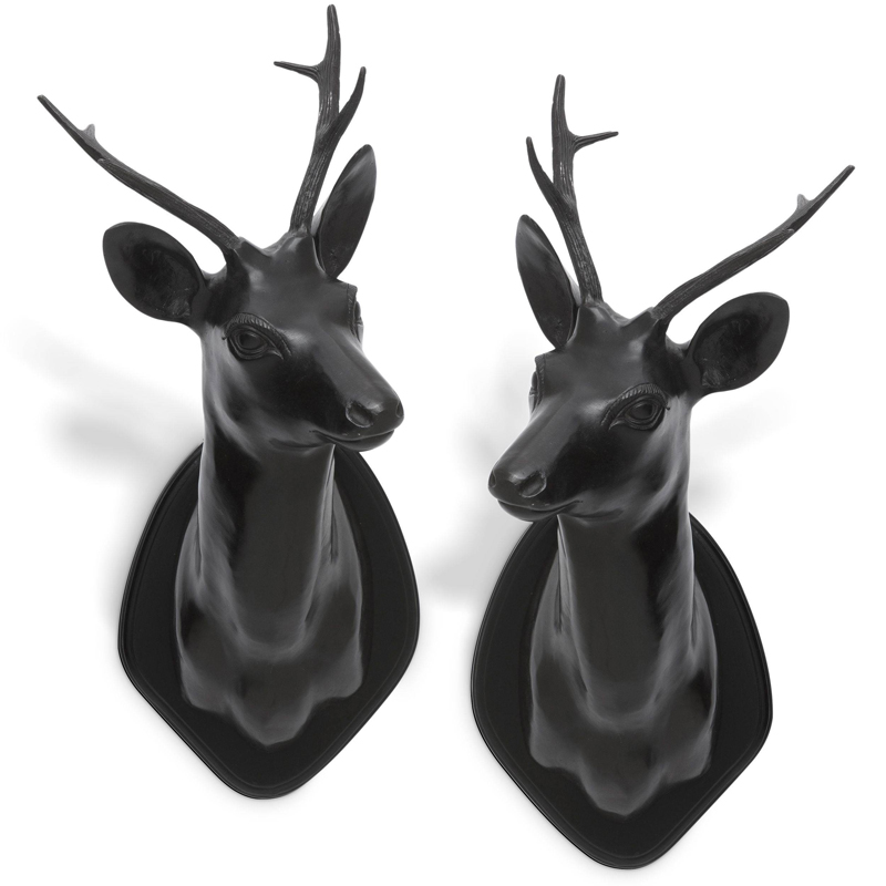 Настенный декор Eichholtz Stag Head set of 2 Черный Коричневый винтаж Настенный декор Eichholtz Stag Head set of 2 Черный Коричневый винтаж в Челябинске | Loft Concept