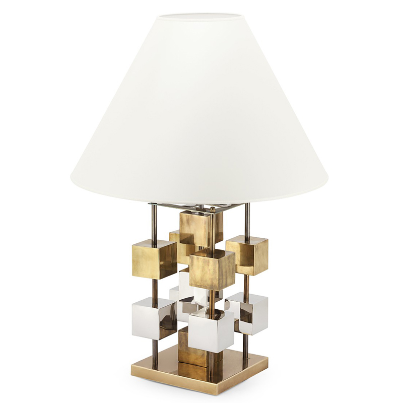 Настольная лампа TABLE LAMP DOB GLAM Белый Латунь Хром Настольная лампа TABLE LAMP DOB GLAM Белый Латунь Хром в Челябинске | Loft Concept